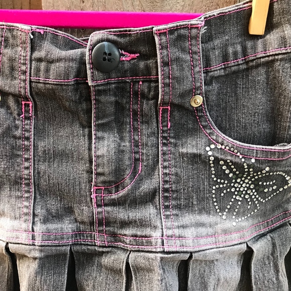 Girls Sz 8-10 Denim skort - Picture 2 of 5
